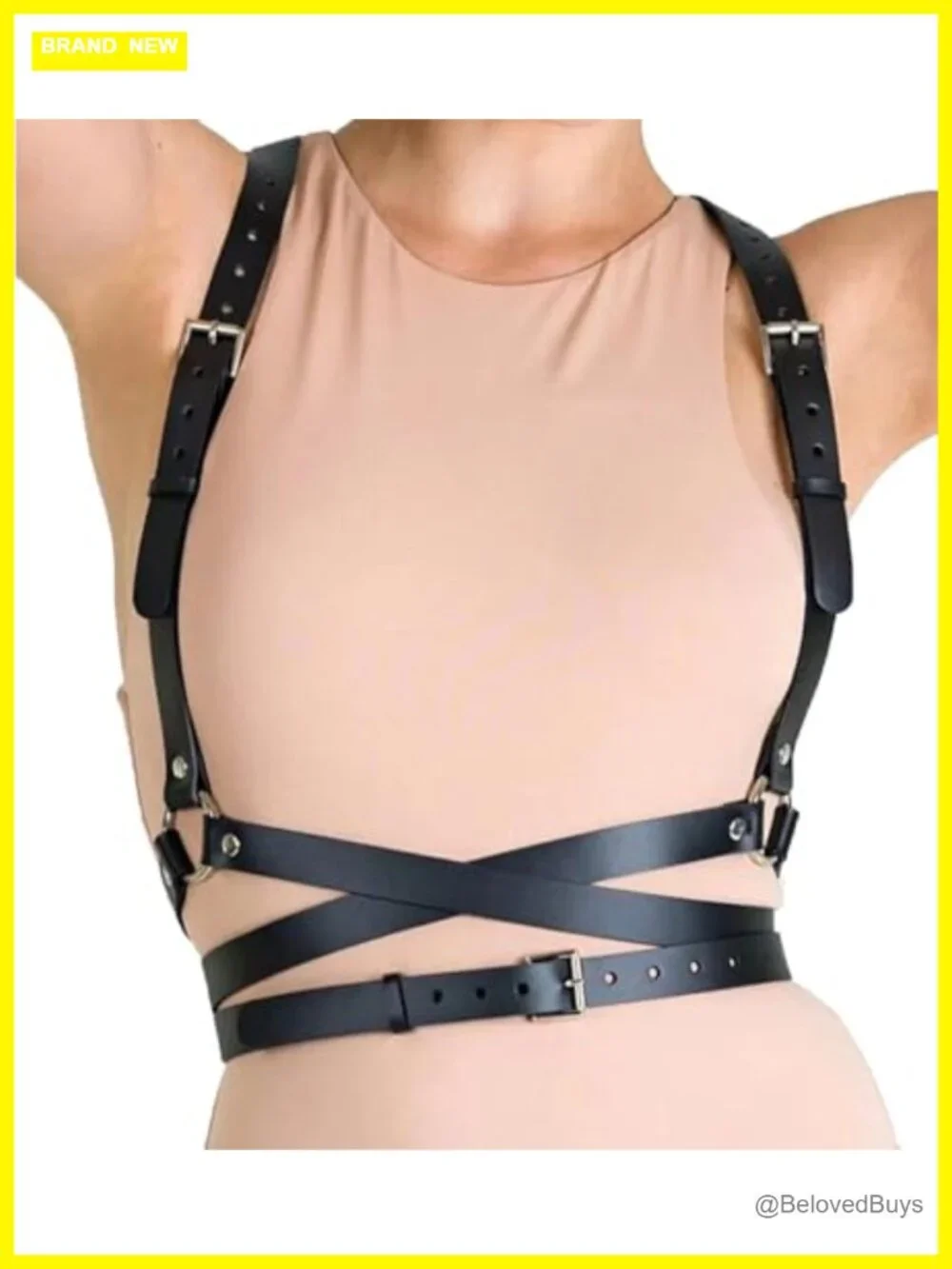 PU Leather Harness Belt for Women Gothic Adjustable Waist Belts Halloween